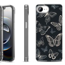 Shockproof Protective Phone Case for iPhone 16e, by OneToughShield - Butterfly BW
