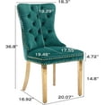 thumbnail image 3 of JESTOP Velvet Dining Chair Set of 6, Upholstered Tufted Dining Room Chair with Nailhead Trim and Solid Gold Plated Leg for Kitchen (Green), 3 of 8