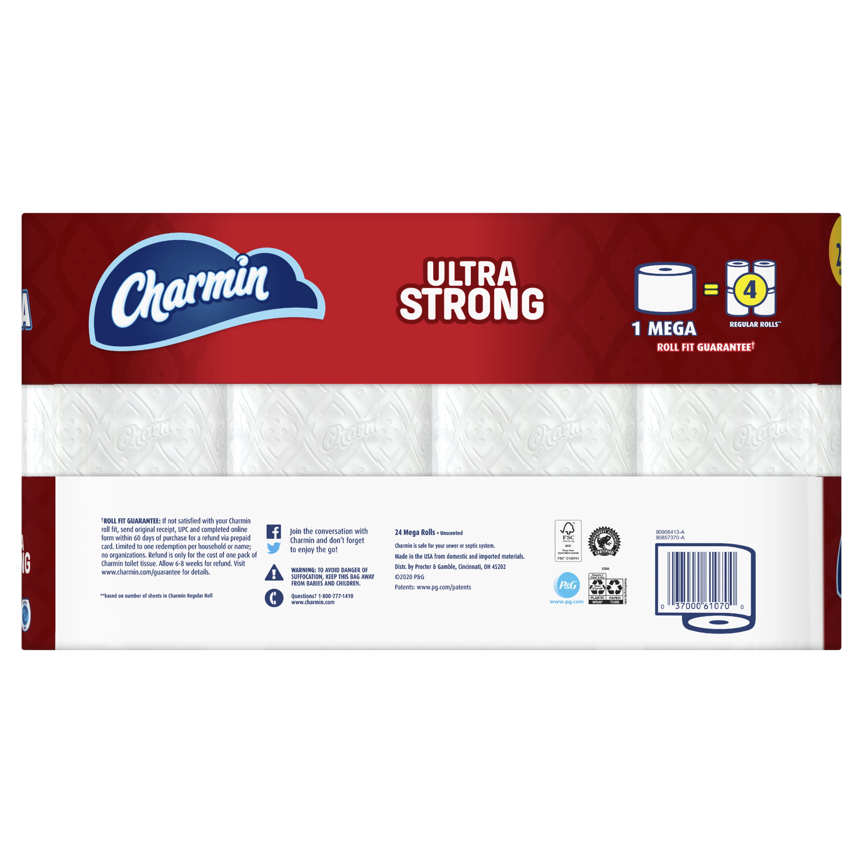 Charmin Ultra Strong Toilet Paper, 24 Mega Roll, 264 Sheets per Roll