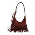 thumbnail image 1 of Bolso Holgado Mano Bandolera Borla Gamuza Con Flecos Vintage para Mujer, 1 of 9
