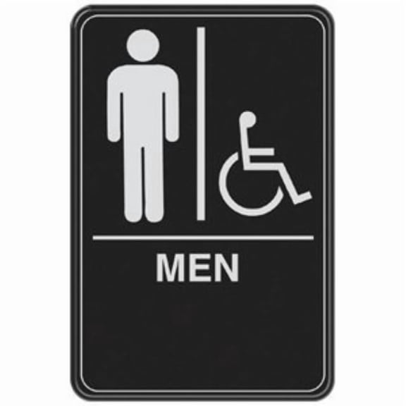 Hillman Men's Handicapped Restroom Sign with Braille (6" x 9")