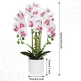 thumbnail image 2 of Artificial Orchid Flower in Grey Pot, Faux Pink Orchid Real Touch Fake Phalaenopsis Bonsai for Office Home Wedding Party Indoor Decor (Pink 1), 2 of 5