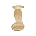 thumbnail image 6 of BLISSFUL STEP Women's Ankle Strap Low Wedge Clear Heels Sandals Gold 9, 6 of 7