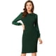 thumbnail image 1 of Vestido De Tubo Midi Vintage Con Cuello Peter Pan De Trabajo Para Mujer Verde XS, 1 of 6