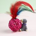 thumbnail image 3 of Cat Ball Toy Rattan Built-in Bell Fake Feather Cat Play Toy Cat Interactive Toy, 3 of 4