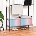 thumbnail image 3 of Yayeee Foldable Storage Basket for Shelves with Handles Waterproof Cloth Bins, Light Pink Gradient, 3 of 7
