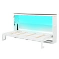 thumbnail image 6 of Euroco Wood Twin Size Murphy Bed with LED Light and Desktop, Storage Cabinet Wall Bed, White, 6 of 21