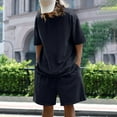 thumbnail image 6 of qolati Men's 2 Piece Outfits Short Sleeve Crew Neck Summer T Shirt and Elastic Waisted Casual Track Shorts Sportswear Sets, 6 of 9