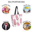 thumbnail image 7 of FORMRS Womens Canvas Tote Bag with Zipper Inner Pocket Shoulder Handbag, Pink Ice Cream, 7 of 7