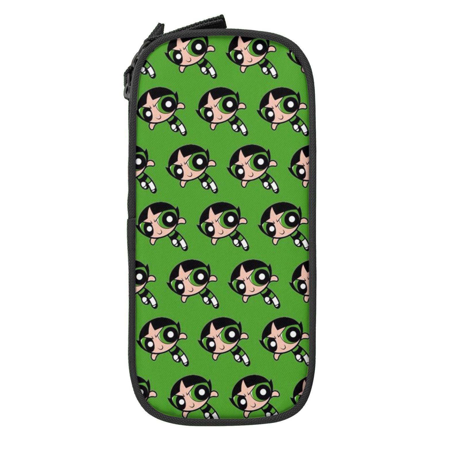 The Powerpuff Gi-rls Pencil Case Large Capacity Pencil Pouch Penbag Office Stationery Organizer Travel Makeup Bag Black