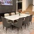 thumbnail image 3 of POVISON Mid-Century Faux Leather Gray Dining Chair (Set of 2), Metal Legs, Density Sponge, 3 of 10