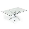 thumbnail image 2 of Metal and Glass Rectangular Dining Table with Entwining Legs Silver and Clear, 2 of 7