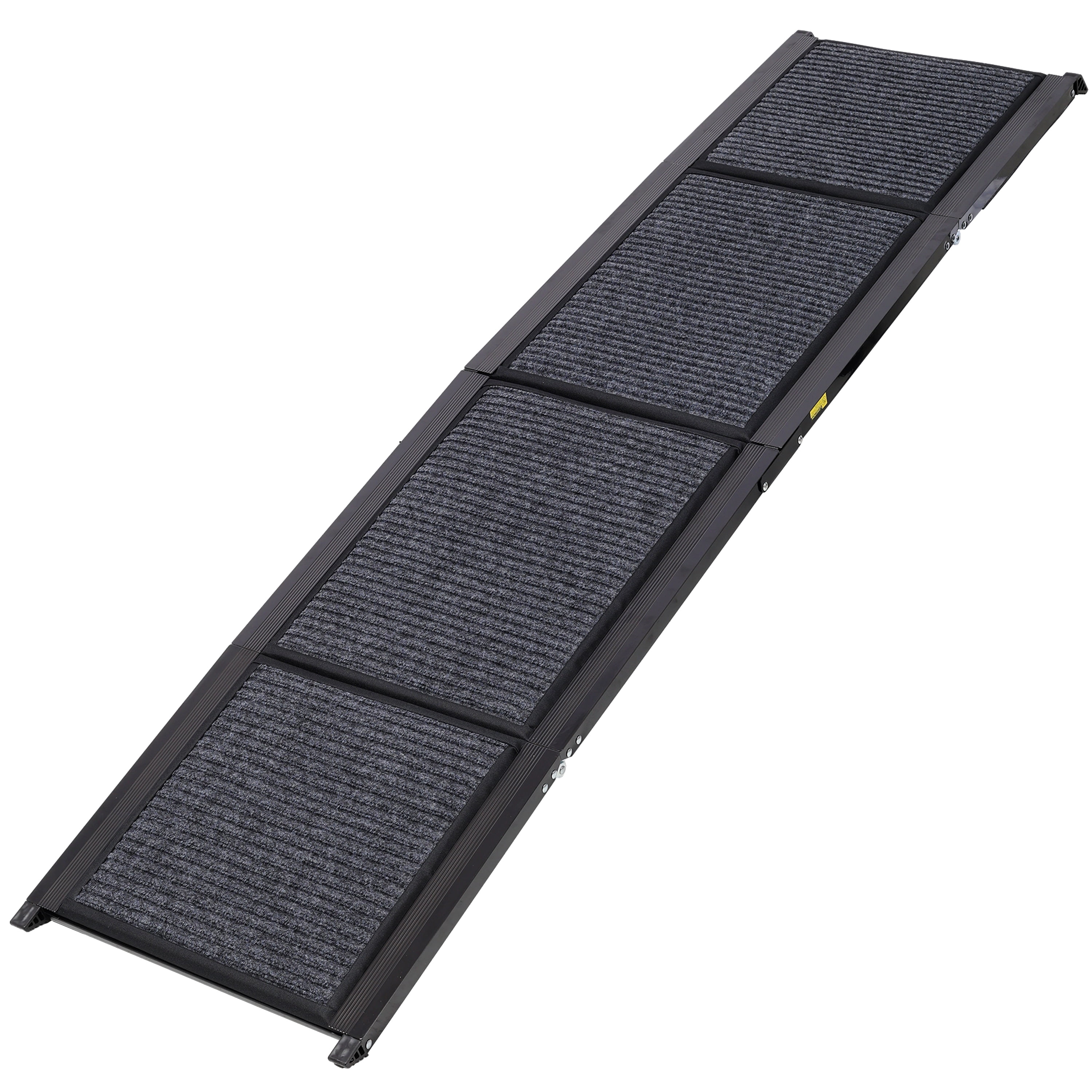 Quad Fold Dog Ramp for SUVs Trucks, 62.3" Extra Wide Non-Slip Felt Surface, Aluminum Alloy Frame Supports 150 LBS, Portable Pet Ramp for Medium Large Dogs