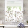 thumbnail image 3 of Pink Floral Sheer Curtains 45 Inch Length 2 Panels Set, Semi Transparent Voile Rod Pocket Curtains for Living Dining Room Bedroom Drapes Vintage Leaves Flowers Rustic Plants, 3 of 8