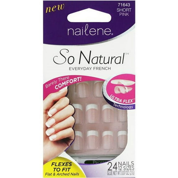 Nailene So Natural Ultra Flex Nail, Pink French Short