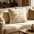 thumbnail image 6 of ChicYu Pillow Cover Throw Tassel Fringe 18x18 Inch Cotton Linen Decorative Cushion Case Floral Pattern for Sofa Couch Bed Living Room Bedroom Funda de Almohada, 6 of 6
