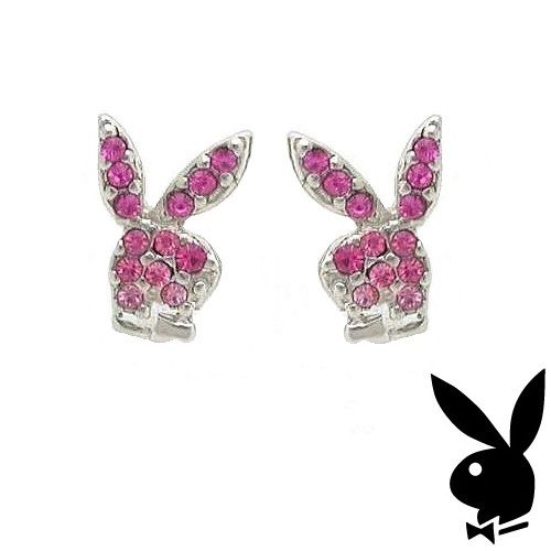 Rhinestone Playboy Bunny Earrings