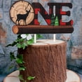 thumbnail image 2 of Lumberjack Wooden Cake Topper, 1st Birthday Lumberjack Theme Cake Decorations One Party Decor Supplies Favors, 2 of 6