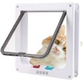 thumbnail image 1 of Puerta de gato grande compatible con mascotas (tamaño exterior 9,9x9,2 pulgadas) solapa de gato con bloqueo de 4 vías compatible con puerta interior exterior para mascotas, fácil y rápido de instalar Afortunado Sencillez, 1 of 5