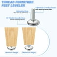 thumbnail image 3 of 12Pack M8 Thread Furniture Feet Levelers, 28x30 Adjustable Leveling Screw, Black, 3 of 6