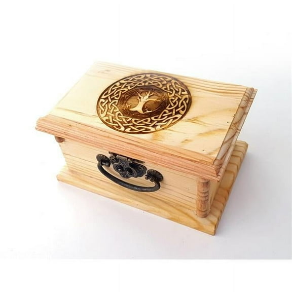 Tree of Life CIrcle Engraved Wooden Box