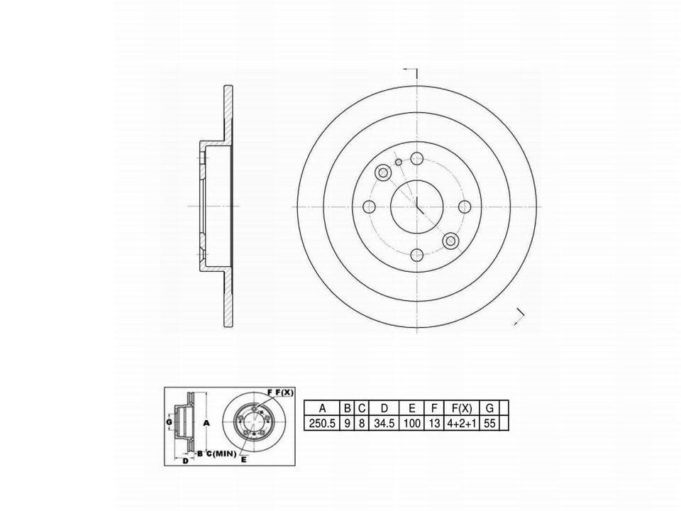Winstop Brake Rotor, Rear WS238072, Mazda Miata 2005-1994