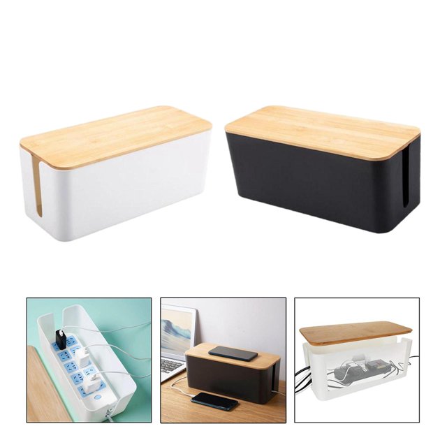 Juego de 2 Tiras Eléctricas para Oficina en Casa, Caja de Administración de Cables para Ocultar Cables / M Soledad Estuche de almacenamiento de cables
