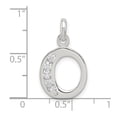 thumbnail image 2 of 925 Sterling Silver Polished White Cubic Zirconia Letter Name Personalized Monogram Initial O Pendant Necklace Pendant f, 2 of 2