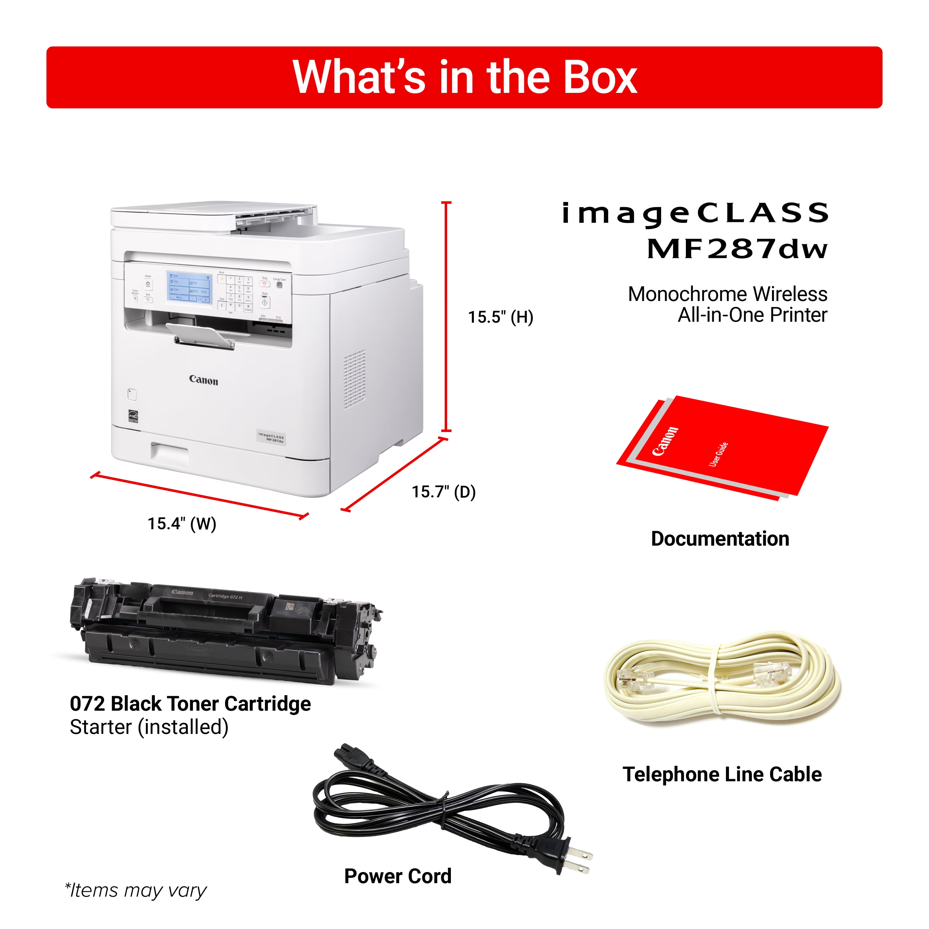 Canon imageCLASS MF287dw - All in One, Wireless, Duplex Laser Printer