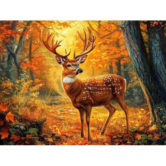 5D Autumn Forest Diamond Art 12x16 Inch Full Drill Diamond Painting Kits for Adults & Beginners - DIY Art Crafts for Relaxation and Home Wall Decor