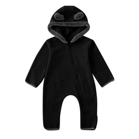 Lkhaha Jackets for Boys 2025 Solid Warm Cute Bear Hooded Rompers Jumpsuit Fall Winter Coat Size 18-24 Months