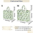 thumbnail image 2 of FORMRS Womens Corduroy Tote Bag Crossbody Shoulder Handbag with Pocket, Green Leafy Pattern, 2 of 7