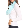thumbnail image 4 of Sakkas Elise Faux Fur Mink Soft Warm Scarf with Pom-Pom - Light Blue - One Size Regular, 4 of 5