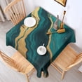thumbnail image 2 of Teal Marble Gold Line Pattern Square Tablecloth,Waterproof Square Table Cover,Wipeable Spillproof Washable Table Cover for Home Kitchen Party Decor 52"x52"(132x132cm), 2 of 6