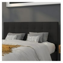 AIZYT Queen Size Headboard Quilted Tufted Upholstered in Black Fabric for Bedroom Decor