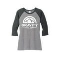 thumbnail image 1 of Gravity Outdoor Co. Chemise Raglan à Manches 3/4 pour Femmes - Logo Blanc - Noir/gris - 2TG, 1 of 1