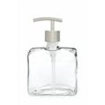 thumbnail image 2 of Small Recycled Glass Soap Dispenser with Metal Pump (Stainless Modern), 2 of 3