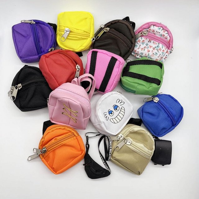 Llavero monedero pequeño con cremallera de doble hombro Mini colgante de mochila pequeña Llavero de mochila pequeña europea y coreana