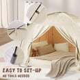 thumbnail image 4 of Bed Tents for Kids and Adult, Portable 100% Breathable and 85% Blackout Toddler Dream Play Tent, 3 Doors Big Privacy Space Sleeping Canopy for Floor or Twin Full Queen Sizes Bed (Khaki, Twin-Size), 4 of 8
