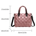thumbnail image 3 of Bolso casual para mujer Bolso de invierno ligero para mujer de gran capacidad (rosa), 3 of 8