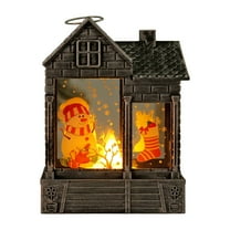 Christmas Snow Globe, Lighted Snow House Lantern Glittering Holiday Decoration and Gift for Family Children or Friends (C)