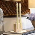 thumbnail image 2 of Vintage Candlestick Holder, 2 Holes Travertine Stone Candle Holder for Wedding,-Elegant Table Centerpiece A, 2 of 5
