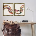 thumbnail image 3 of Stupell Industries Abstract Colorful Wave Abstract Painting Gold Floater Framed Canvas Art Print Wall Art, 31 x 25, Set of 2, 3 of 10