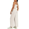 thumbnail image 3 of Conjunto de chándal para mujer ATHLECHIC, con tirantes de espagueti, top corto y pantalones rectos XL en color caqui claro, 3 of 5