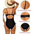 thumbnail image 5 of Charmo Womens One Piece Swimsuit Ruched Tummy Control Bathing Suit Monokini, 5 of 7