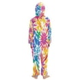thumbnail image 3 of Soft Big Kids Onesie Pajamas Cozy Loose-Fit Jumpsuits for kids with Pockets for Christmas Lounge & Play Tie-dye Pattern, 3 of 8
