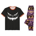 thumbnail image 5 of Short Sleeve Family Matching Pajamas Halloween Scary Face Top Vintage Halloween Symbol Pattern Long Pants, 5 of 6
