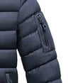 thumbnail image 5 of Men's Hooded Puffer Jacket with Multi Pockets Thickened Detachable Hood Winter Warm Cotton Down Coat (XS, Blue), 5 of 5