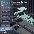 thumbnail image 4 of KOMI Case Compatible with Google Pixel 9 Pro XL Built in Slide Camera Lens Cover+Screen Protector+Finger Ring Holder Kickstand,Heavy Duty Shockproof Full Body Protective Phone Cover, Dark Green, 4 of 5