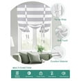 thumbnail image 2 of Grey Stripe Tie Up Curtains for Windows 45 Inch Length Balloon Curtains Kitchen Adjustable Balloon Window Shade Modern Simple Geometric White Striped Tie Up Valance Bathroom Curtain Window 34"x45", 2 of 6